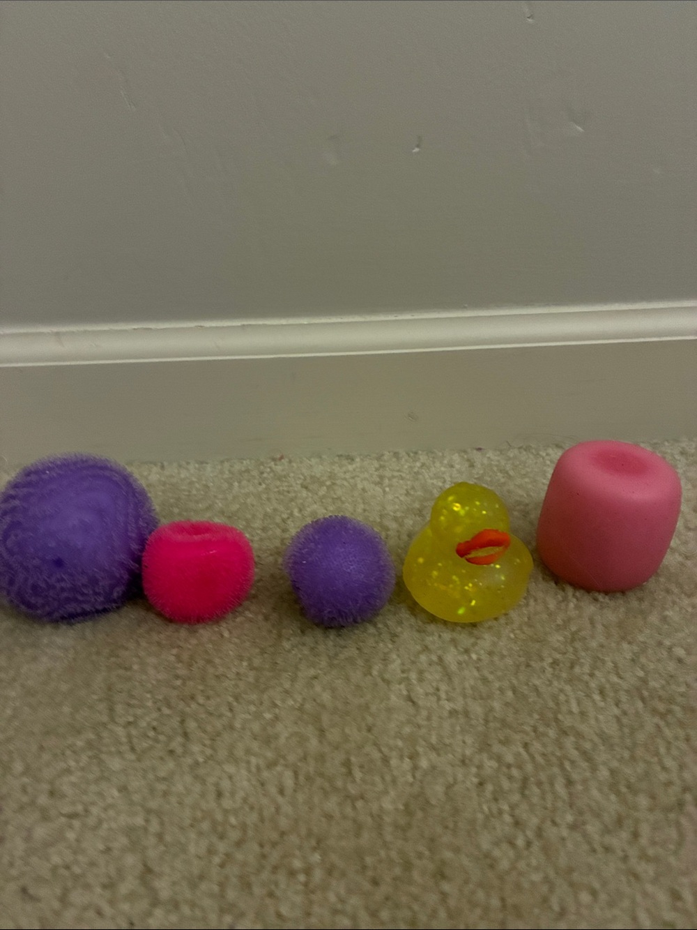 Kids Toy Set - Purple, Pink, Yellow Sensory Balls & Duck